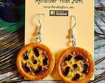 Pendientes de pizza - colgantes