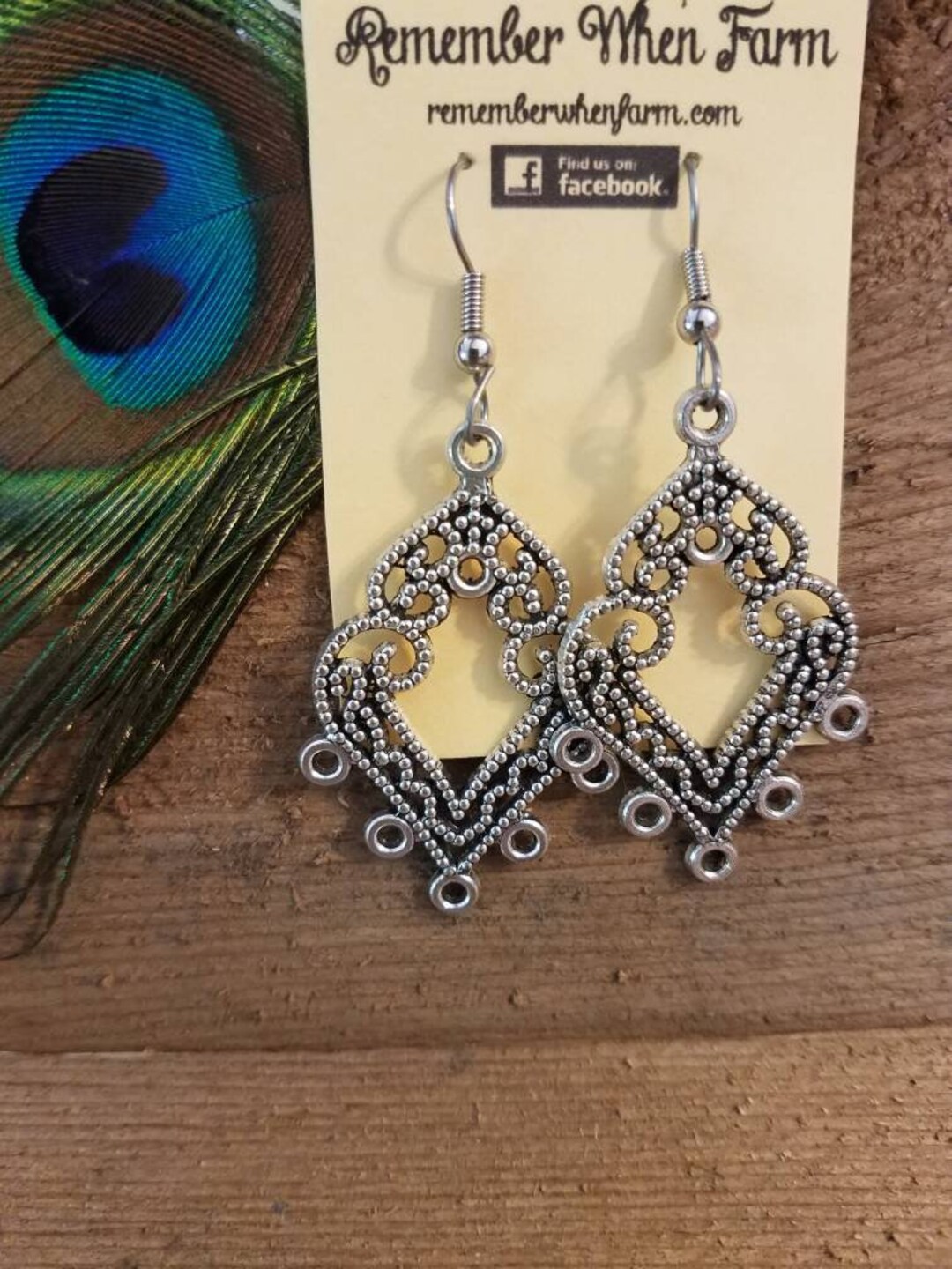 Silver Earrings Fish Hook Dangle Style Etsy