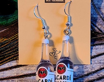 Bacardi Bottle Earrings - dangle