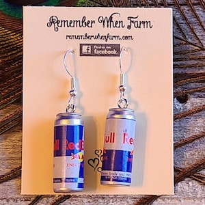 Red Bull Energy Drink Earrings - dangle