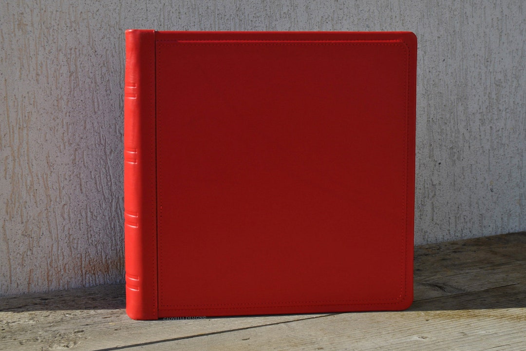 Personalized Leather Graduation Photo Book - Square Red Scrapbook Album ...