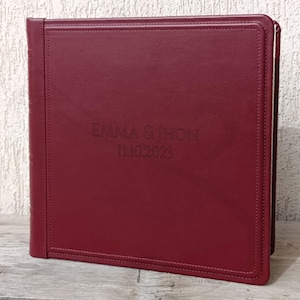 Libro Per Fotografie Personalizzato Bordeaux - Album Nozze Classico Quadrato