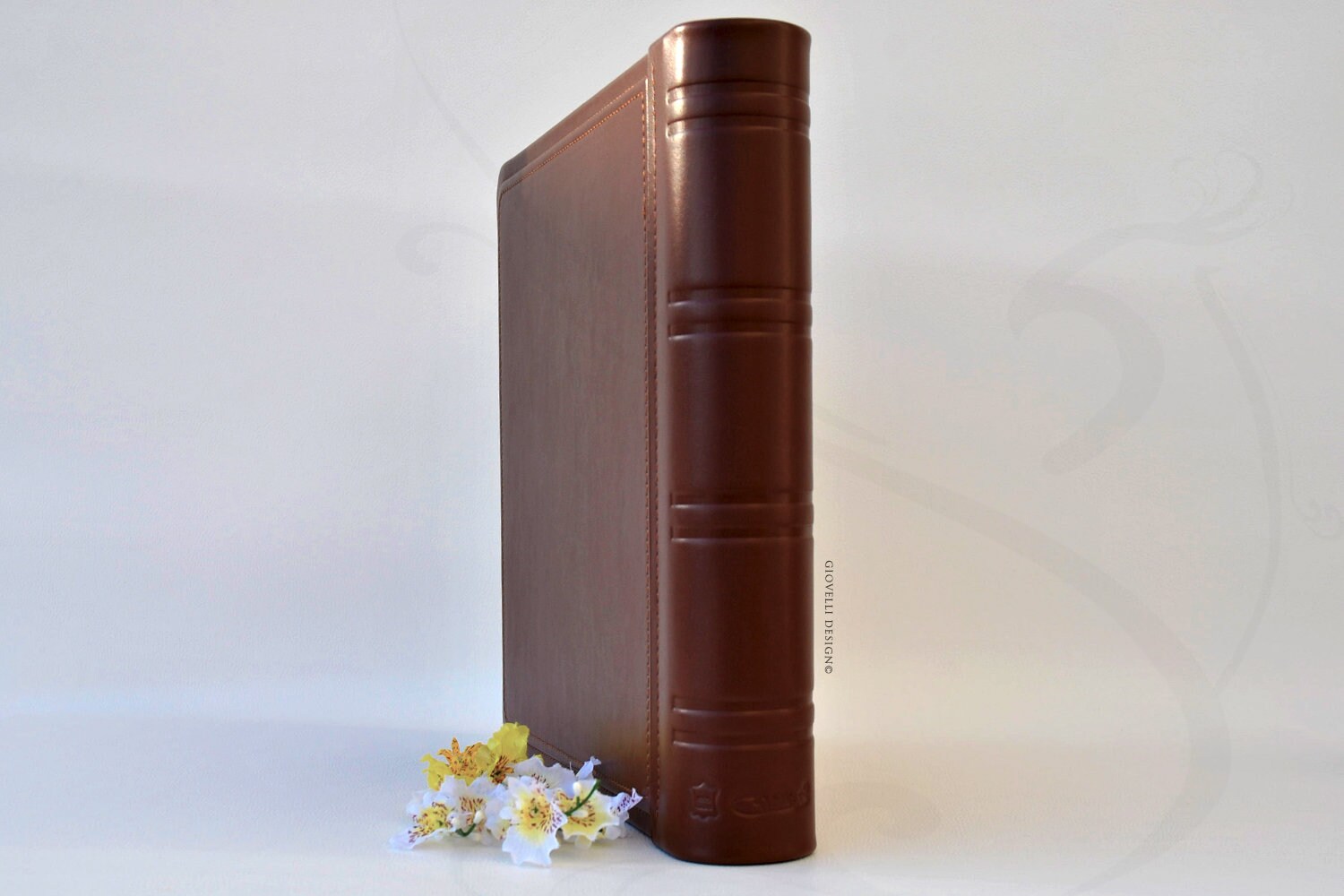 Personalized Extra Large Wedding Leather Scrapbook 14,96 X 14,96 Square