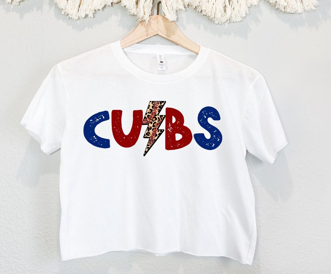 Chicago Cubs MLB Womens Pastel Tie-Dye Crop Top