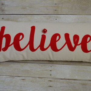 Belive Pillow,Polar Express Pillow, Pillow with Bell,Christmas Decor, Holiday Decor, Christmas Pillow, Christmas Gift,Holiday Gift
