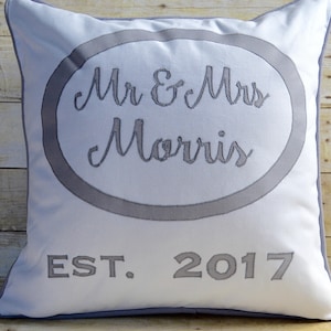 Personalized Mr. & Mrs. Pillow, Wedding Pillow,Wedding Pillow with Date,Wedding Gift Pillow,Bridal Shower Gift Pillow