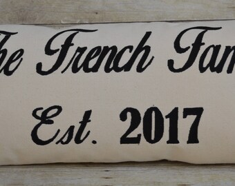 Family Name Pillow, Custom Name Pillow,Pillow with Last Name, Farmhouse Decor,Wedding Gift,Housewarming gift,Shower gift,Anniversary Gift