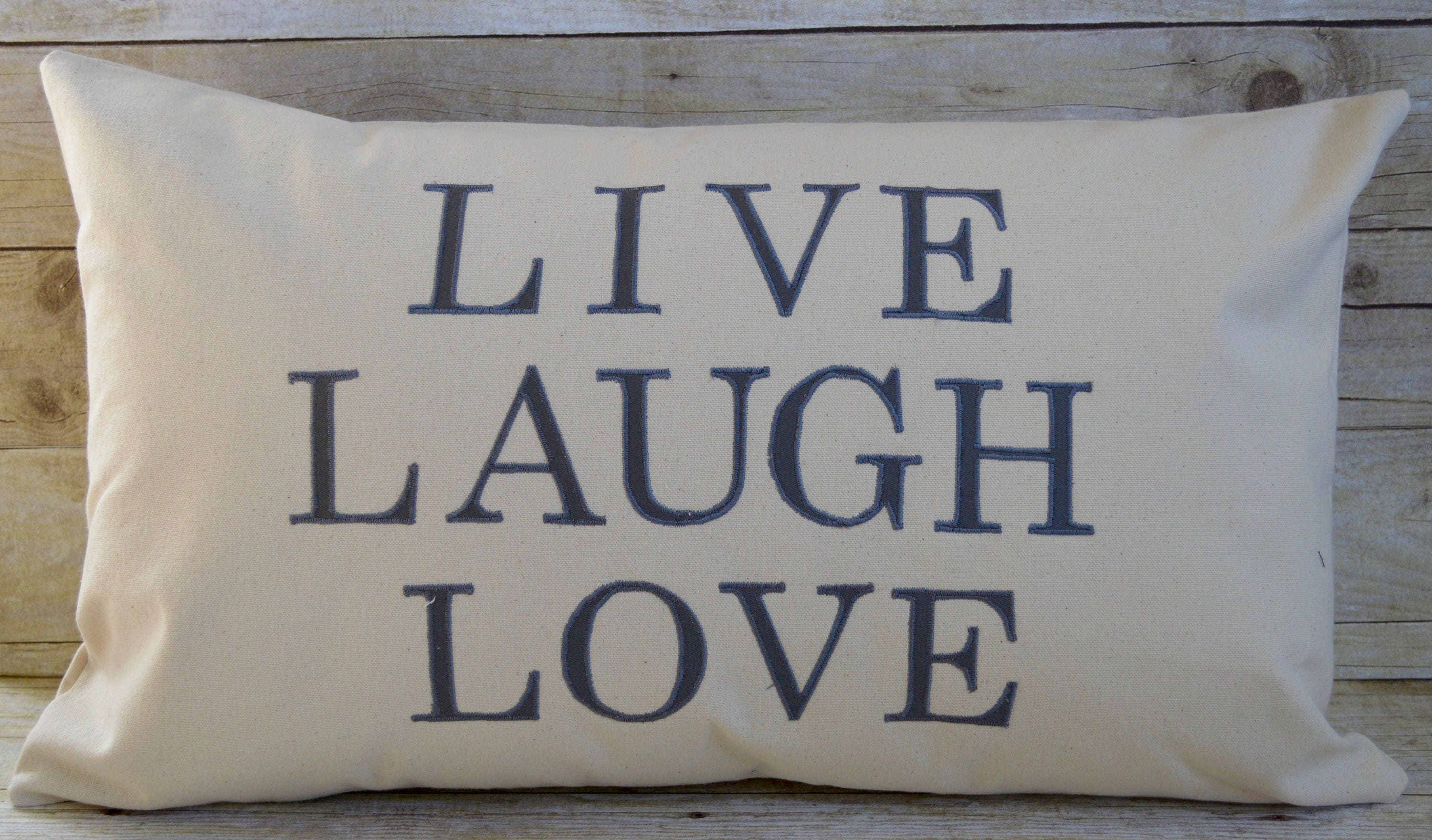 Live Laugh Love Pillowfarmhouse Pillowworded Pillowrustic Etsy