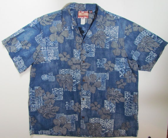 RJC Mens 2X Hawaiian Short Sleeve Blue Shirt Vint… - image 6