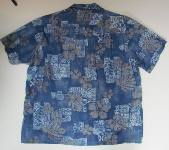 RJC Mens 2X Hawaiian Short Sleeve Blue Shirt Vint… - image 7