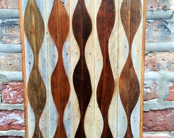 Reclaimed Wood Lath Wall Art Salvaged Chicago Etsy