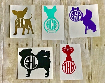 Dog Monogram/ Car decal/ Yeti Decal/ Laptop Decal/ Monogram