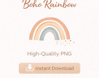 Boho Rainbow Pattern PNG | Neutral Aesthetic Background | Sublimation Design | Minimalist Digital Paper | Instant Download