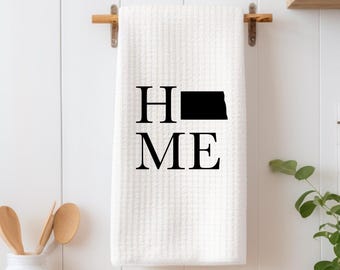 Home towel, North Dakota towel, house kitchen towel, hand towel, kitchen wedding gift, ND towel, home towel, family towel, tea towel