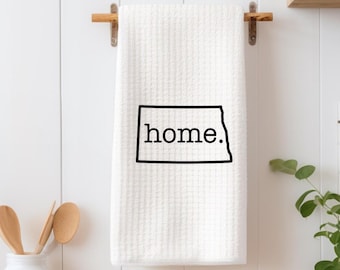 Home towel, North Dakota towel, house kitchen towel, hand towel, kitchen wedding gift, ND towel, family towel, home towel