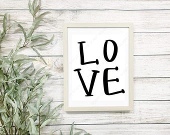 Love printable, Love sign, Love print, Love art, Love digital print, Love digital download,  Love printable, Love digital art