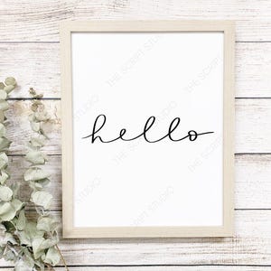 Hello printable art, hello sign, hello print, hello wall art, typography print, digital print, wall art, hello printable, digital art