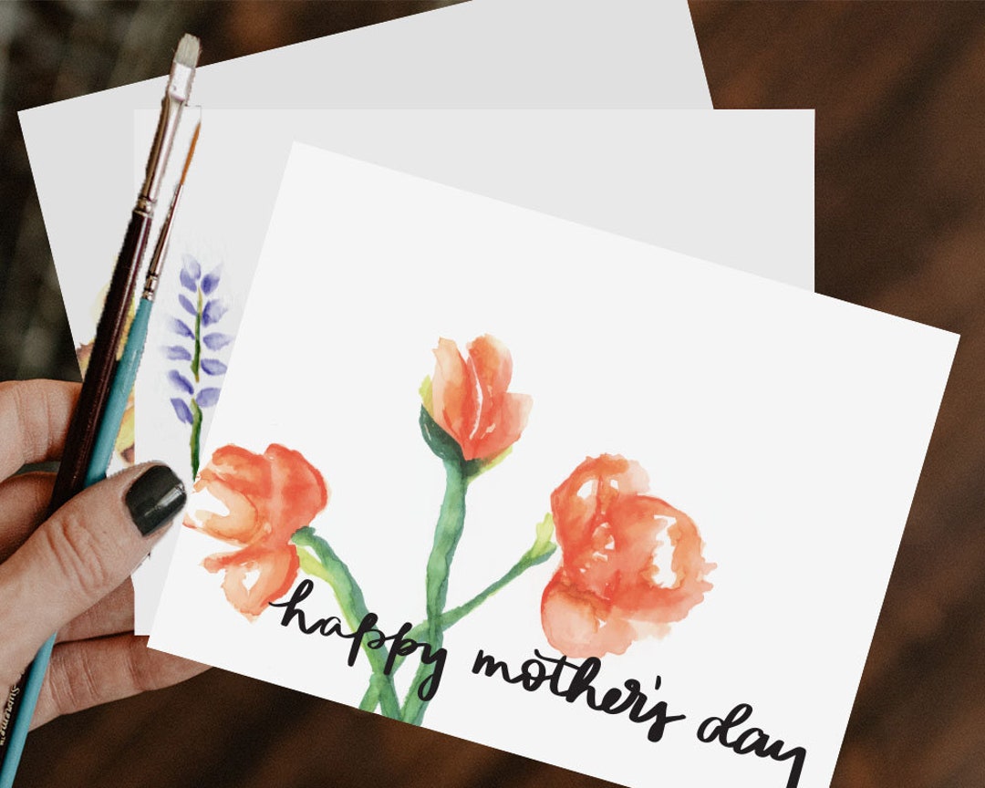 Watercolor Card Bundle: Mother's Day Cards, Mother's Day Card, Painted ...