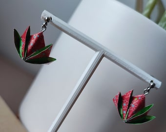 Lotus Origami Earrings paper gift studs