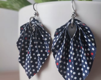 Leaf Origami Paper Earrings Gift