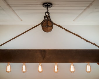 edison light chandelier wood ft rustic beam edison bulb chandelier with vintage barn pulley chandelier etsy edison light chandelier wood ft rustic beam edison bulb chandelier with vintage barn pulley chandelier etsy