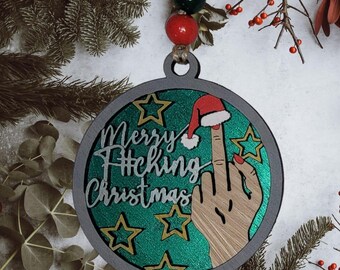 Funny Christmas Ornament – Hand-Painted Snarky Holiday Decor
