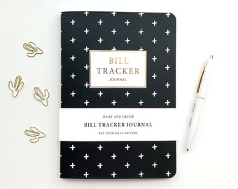 Bill Tracker Journal, Personal Planner, Budget book, Gift for him, Notebook, office decor, Payments Calendar bill organizer, Undated Planner