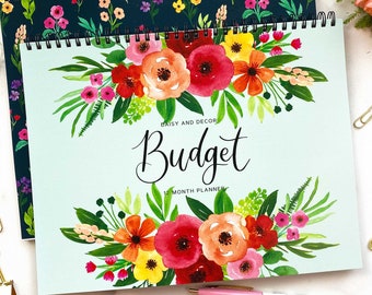 Budget Planner, 12 Month Undated Planner, Budget journal, Budget book, bill tracker, debt tracker, savings, finance goals, notebook 2024