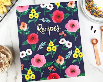 Recipe Notebook, Blank Recipe Book, Gifts for her, Sister gift, Birthday gift for her, Kitchen decor, gift for mom, Blank Cookbook Family