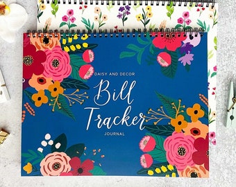 Planner Undated Bill Tracker Journal Organizer Budget book Payments bill organizer notebook bill book, gift for her, vintage budget binder