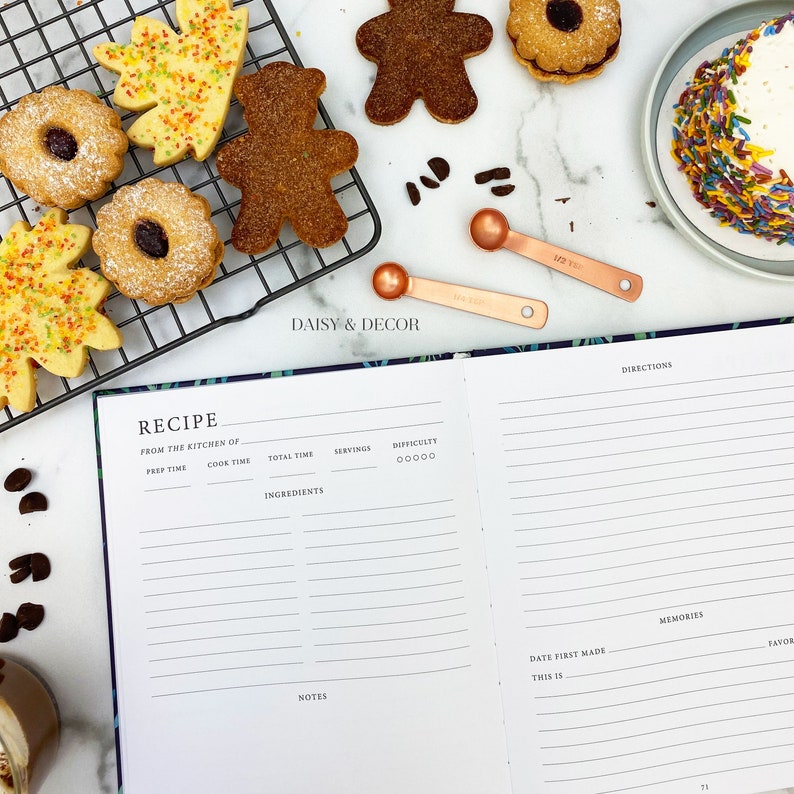 Hardcover Kitchen Recipe Journal Recipe Book Lemons Family Etsy