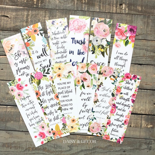 Scripture Bookmarks, Bible Verses Bookmarks Set of 6, Birthday Gift Christian bookmarks, Christian gift, Gift for her, Bible Study Groups
