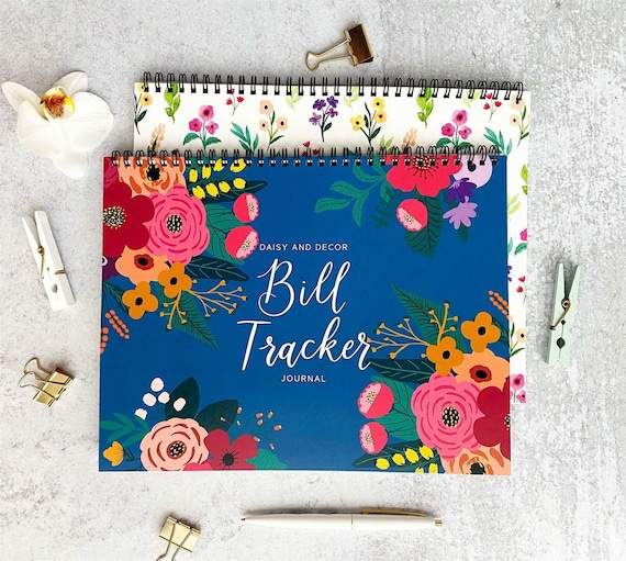 Planner Undated Bill Tracker Journal Organizer Budget book Payments bill organizer notebook bill book, gift for her, vintage budget binder