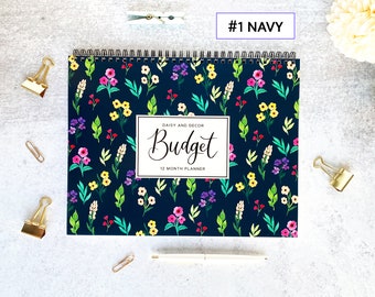 Budget Planner, 12 Month Undated Planner, Budget journal, Budget book, Finance Planner, Budgeting notebook, undated journal - GARDEN FLORAL