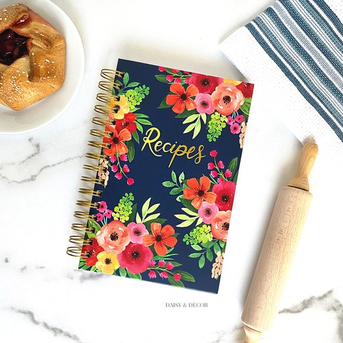 Hardcover Recipe Book Floral Kitchen Recipe Journal Cookbook Etsy