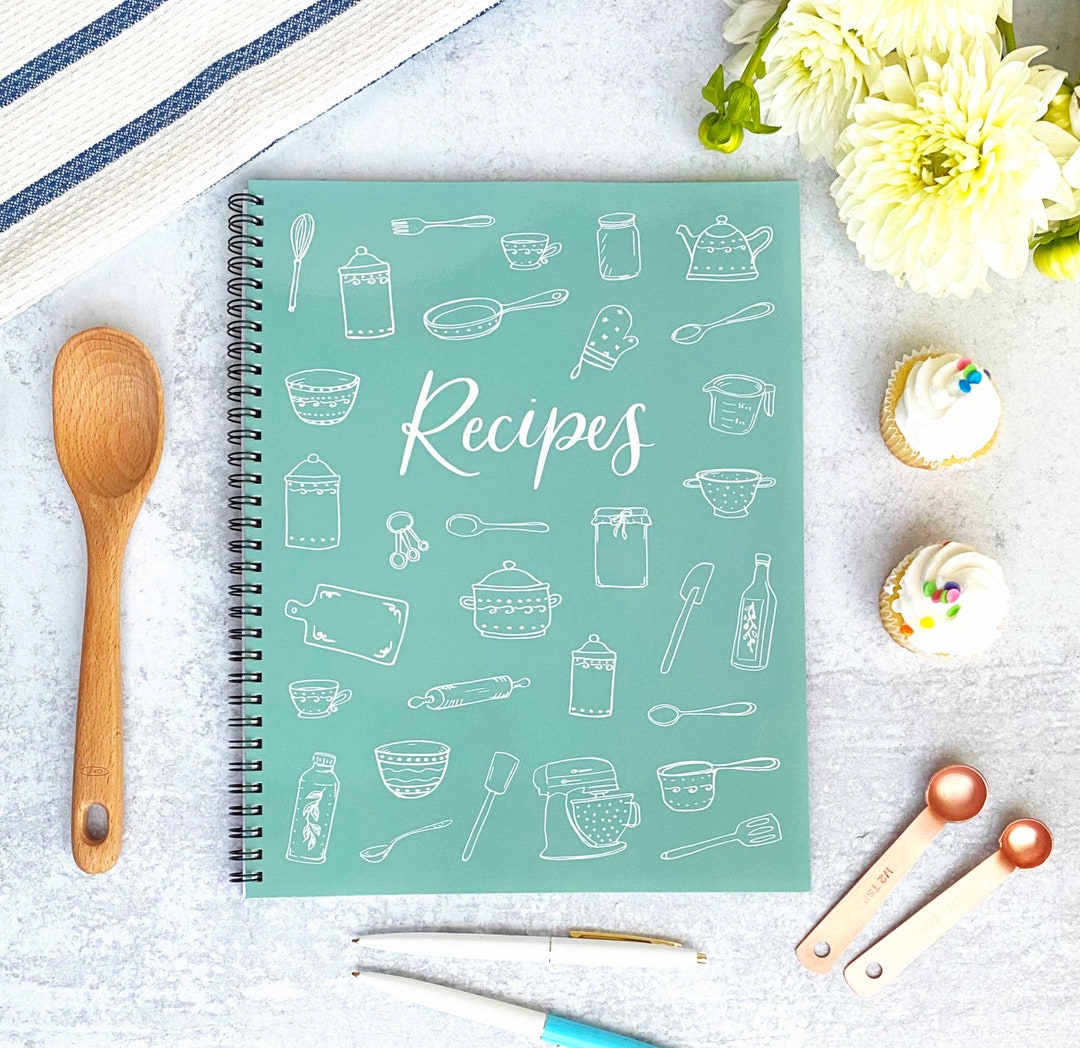 Kunitsa Co. Recipe Notebook - Keepsake Gift. Hardcover Blank Recipe Book to Write in Your Own Recipes, with Journaling Prompts About The Chef. 100