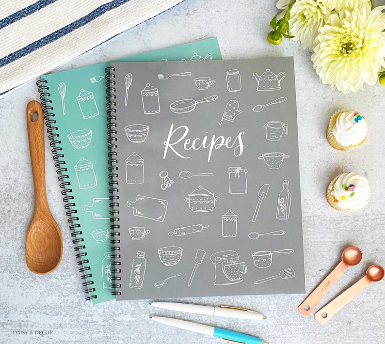 Blank Recipe Notebook Large Recipe Book Kitchen Utensils | Etsy UK