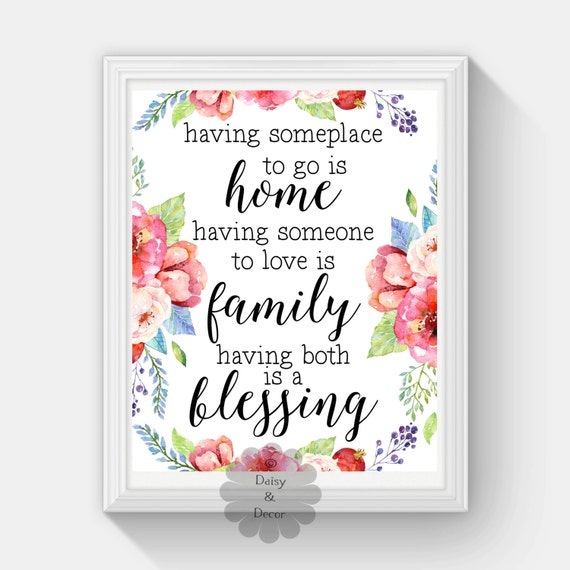 Home family blessing quote printable art wall nursery print Etsy