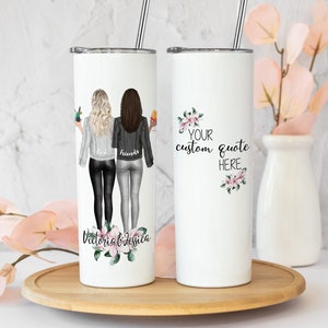 Best Friend Custom Tumbler, Best Friends stainless steel tumbler with straw, Best Friend gift, Personalized Gift, Gift For Sister, BFF Gift