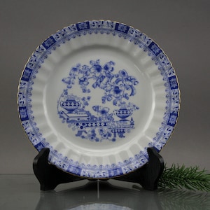 Vintage Blue White China Blue Bavaria Porcelain Plate Cake Plate Serving Plate Mid Century German Transferware Cake Plate RTS Bavaria