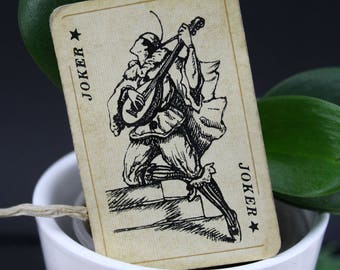 Conjunto de cartas de baralho antigo com 53 cartas, jogo de cartas da década de 1930, opcionalmente com padrão floral vermelho ou roxo, selo do Império Alemão nº 90