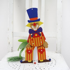 60s Mertens, Clown Jumping Jack, jumping jack children&#39;s room wall decoration children&#39;s toy handmade 60s jumping jack figure