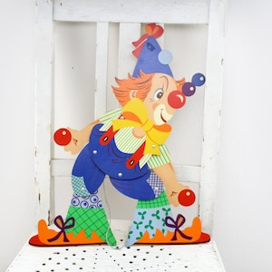 Mertens Clown Jumping Jack, jumping jack children&#39;s room wall decoration children&#39;s toy handmade