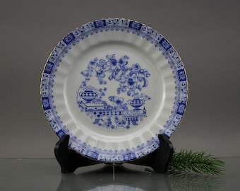 Vintage Blue White China Blue Bavaria Porcelain Plate Cake Plate Serving Plate Mid Century German Transferware Cake Plate RTS Bavaria