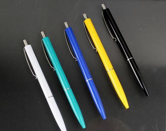 Vintage ballpoint pen SCHNEIDER, Germany, different colors mix 5 piece set