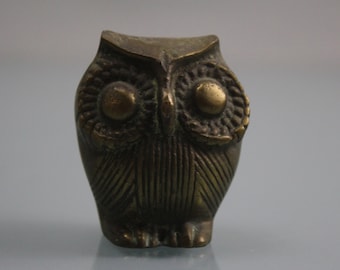 Vintage Brass Owl Figurine Mid Century Brass Showcase Figurine Brass Decoration 60s