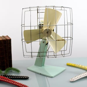 Large French fan CALOR, 1960s Blue Turquoise French electric fan Adjustable fan Electric Vintage