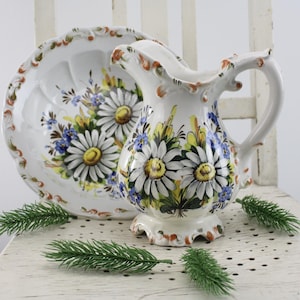 Wash bowl washbasin wash water jug porcelain handmade 2 piece set