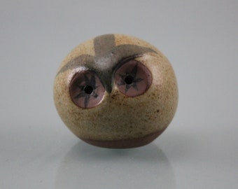 Owl ceramic figures from the 70s. Precious handmade decoration showcase figure handmade