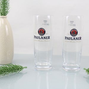 Paulaner Glasses Set of 2 German Beer 0.3 Liters Bar Equipment